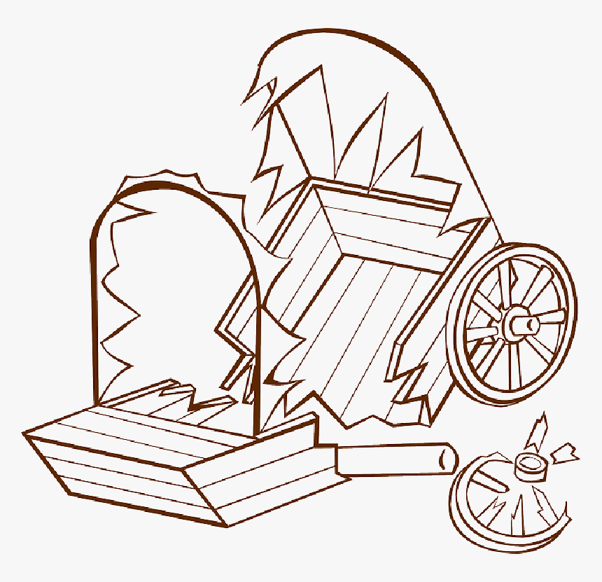 Tire Clipart Broken - Broken Wagon Wheel Clipart, HD Png Download