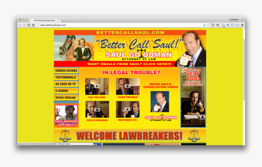Screen Shot 2015 02 04 At - Saul Goodman Website, HD Png Download