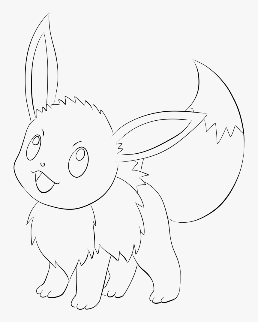 Eevee Lineart By Lilly-gerbil - Eevee Lineart, HD Png Download