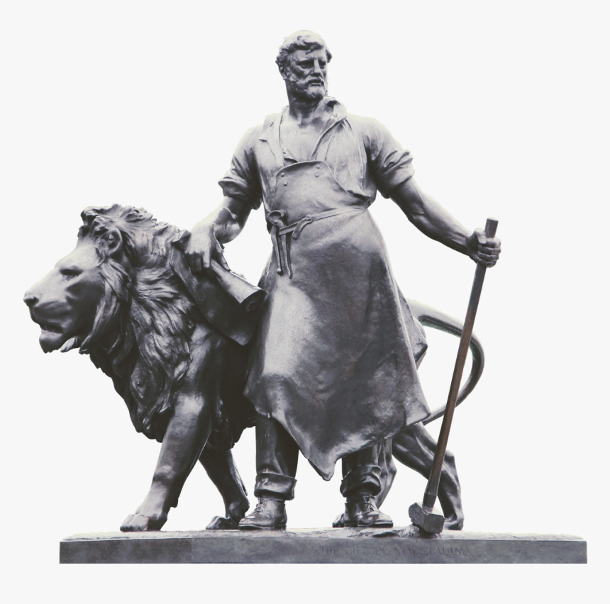 Statue Lion Blacksmith Free Picture - Blacksmith And Lion Sculpture, HD Png Download