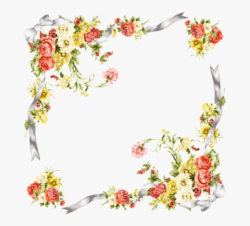 Transparent Flores Clipart - Moldura De Flores Png, Png Download