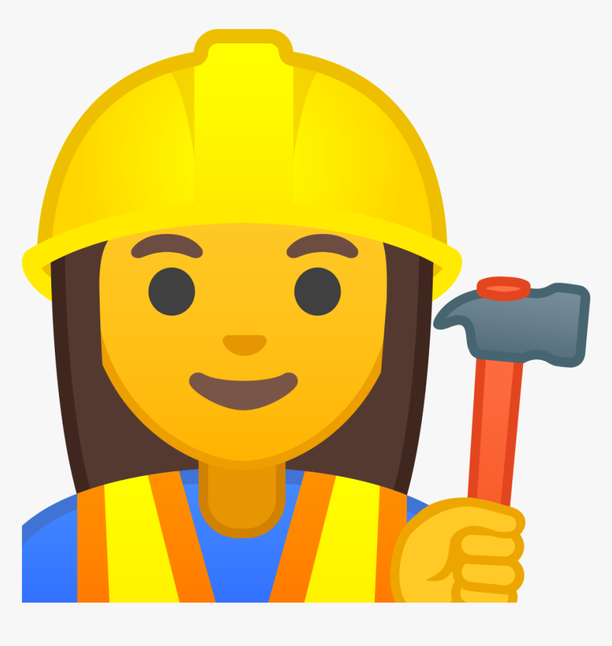 Woman Construction Worker Icon - Construction Worker Emoji, HD Png Download
