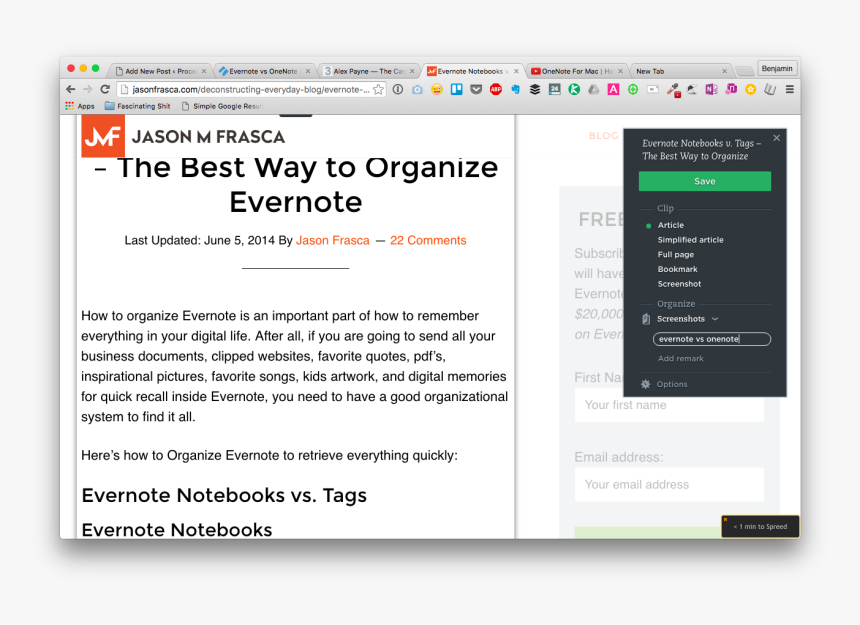 Tagging Evernote Web Clipper - Evernote Best Font, HD Png Download