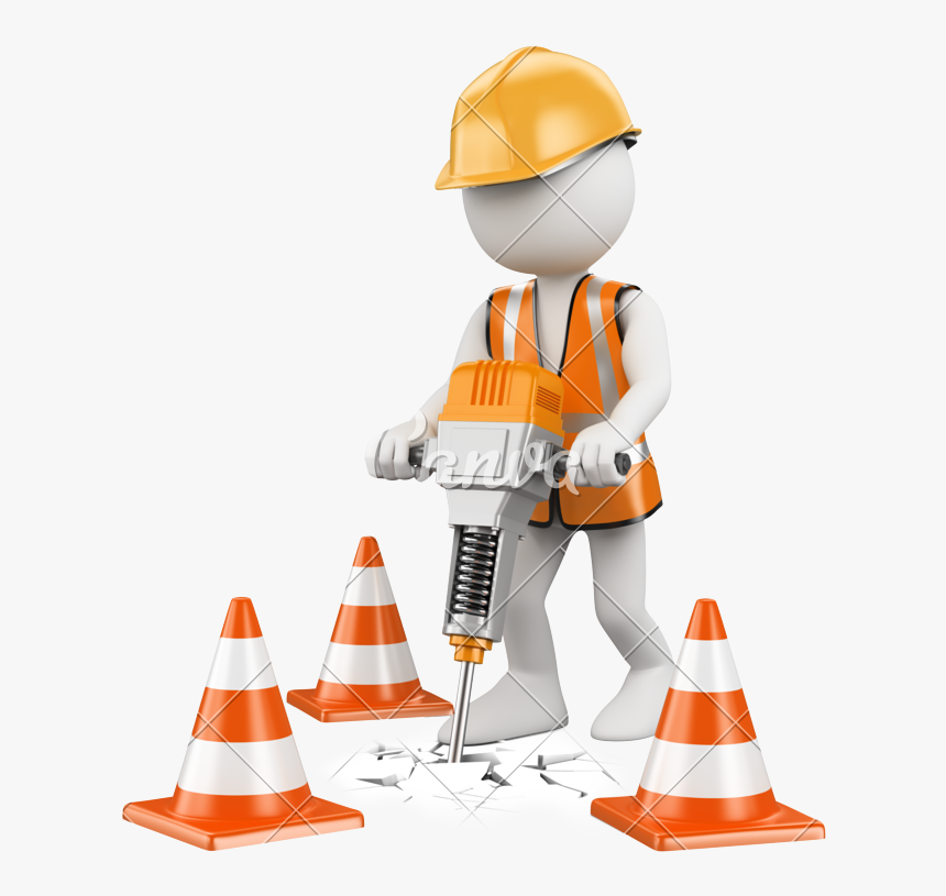 Cone Clipart Construction Worker Tool - 3d Construction Worker, HD Png Download