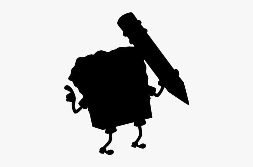 Transparent Spongebob With Pencil Silhouette Png - Silhouette, Png Download
