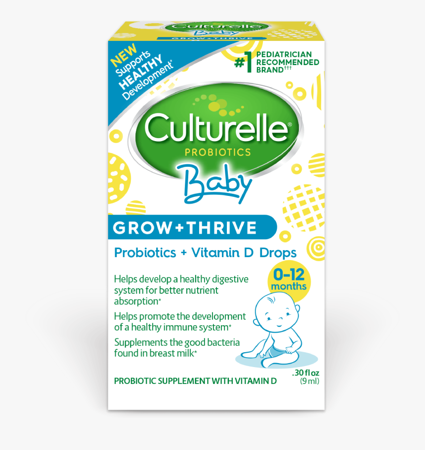 Culturelle Baby Grow And Thrive Drops Product Box - Culturelle Baby Probiotic Drops, HD Png Download