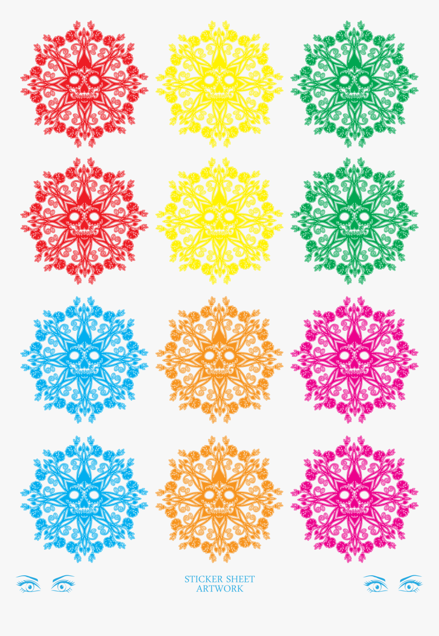 Skull Floral Colour Clip Arts - Portable Network Graphics, HD Png Download