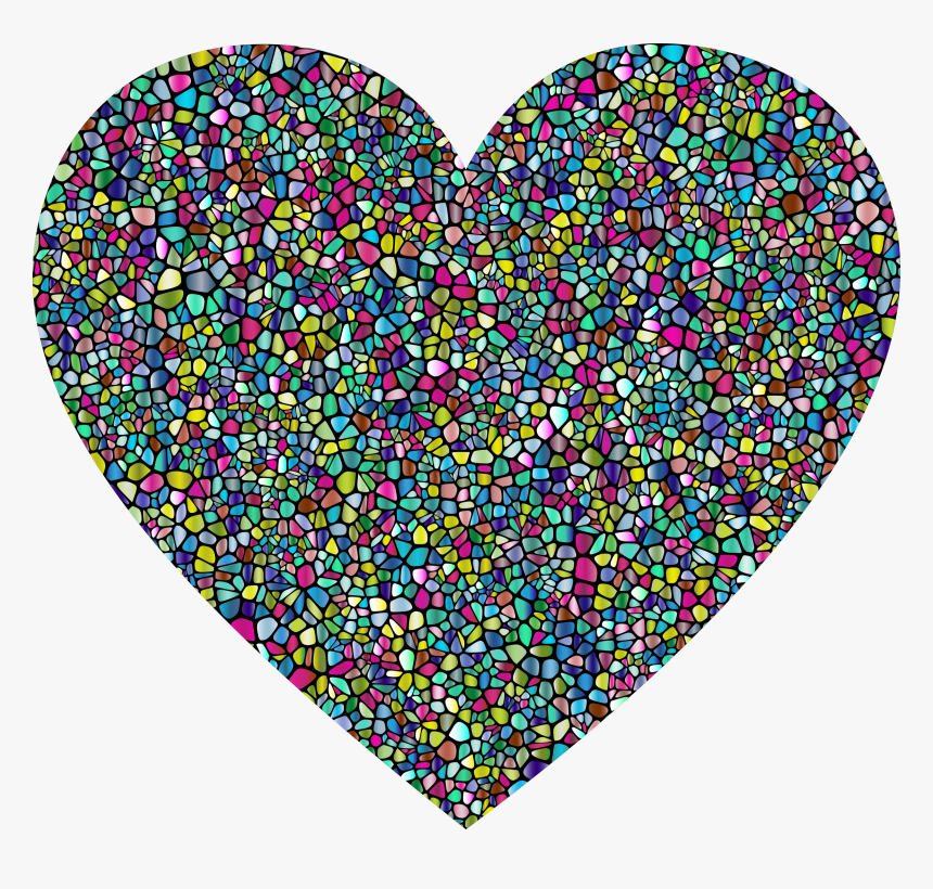 Polyprismatic Tiled Heart With Background Clip Arts - Transparent Background Glitter Heart Clipart, HD Png Download
