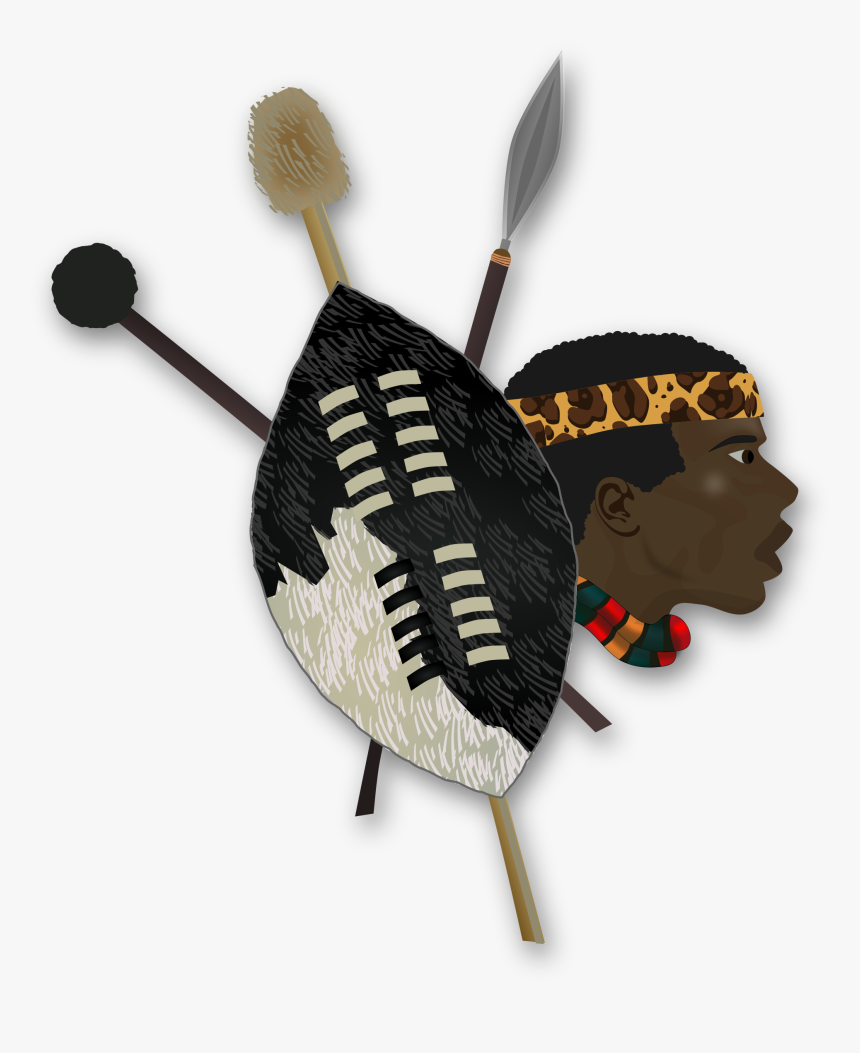Zulu Warrior Clip Arts - Zulu Warrior Shield And Spear, HD Png Download