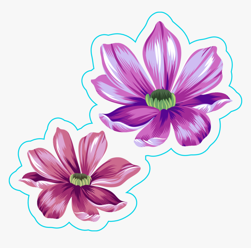 Day Of The Dead With Purple Hair Sticker Png Png Emoji - Flower Sticker Png, Transparent Png