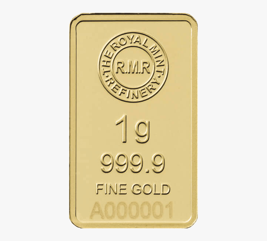 1 G Gold Bar Minted 
 Src Https - Royal Mint Gold Bars, HD Png Download