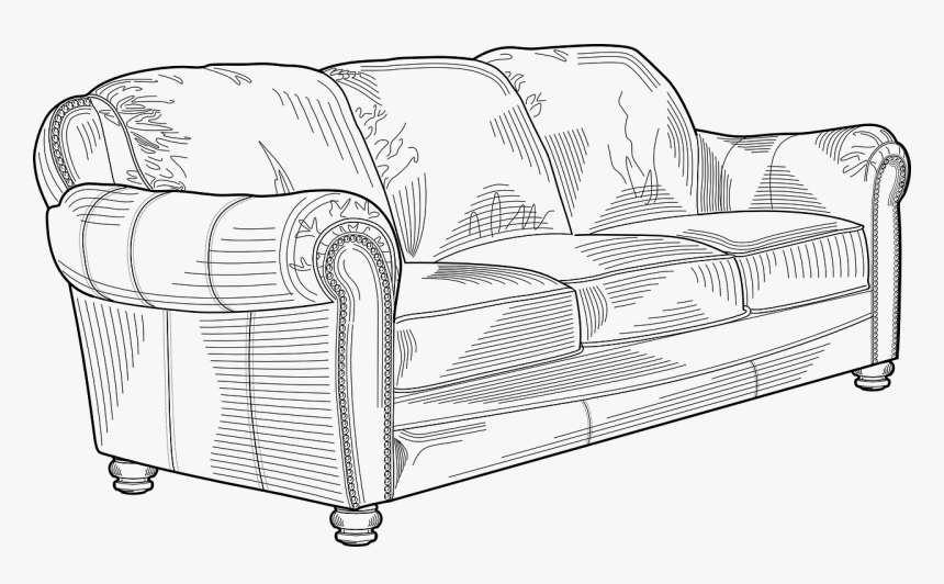 Sofa On Line Drawing, HD Png Download