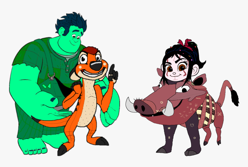 Wreck-it Ralph Characters Dressed As The Lion King - Pumbaa Transparent Lion King, HD Png Download