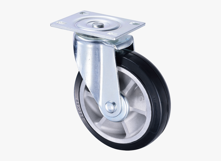 8 Inch Aluminum Rim Rubber Heavy Duty Swivel Caster - Heavy Duty Wheel Roller, HD Png Download