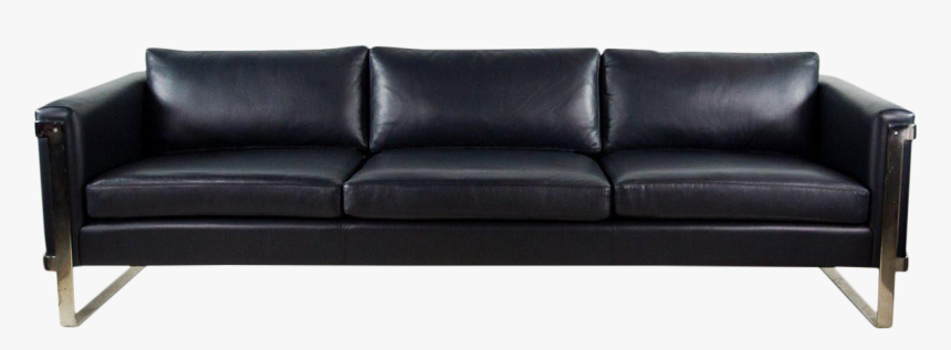 Blue Leather Sofa - Studio Couch, HD Png Download