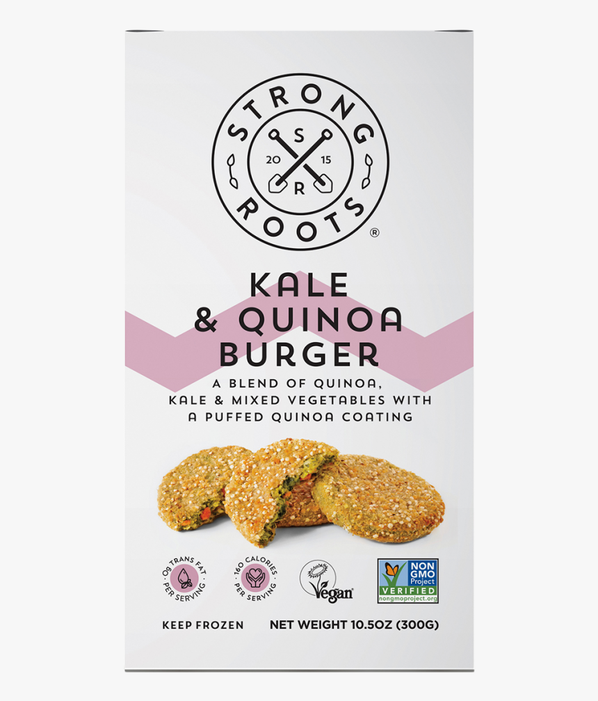 Quinoa Burger Strong Roots, HD Png Download , Transparent Png Image
