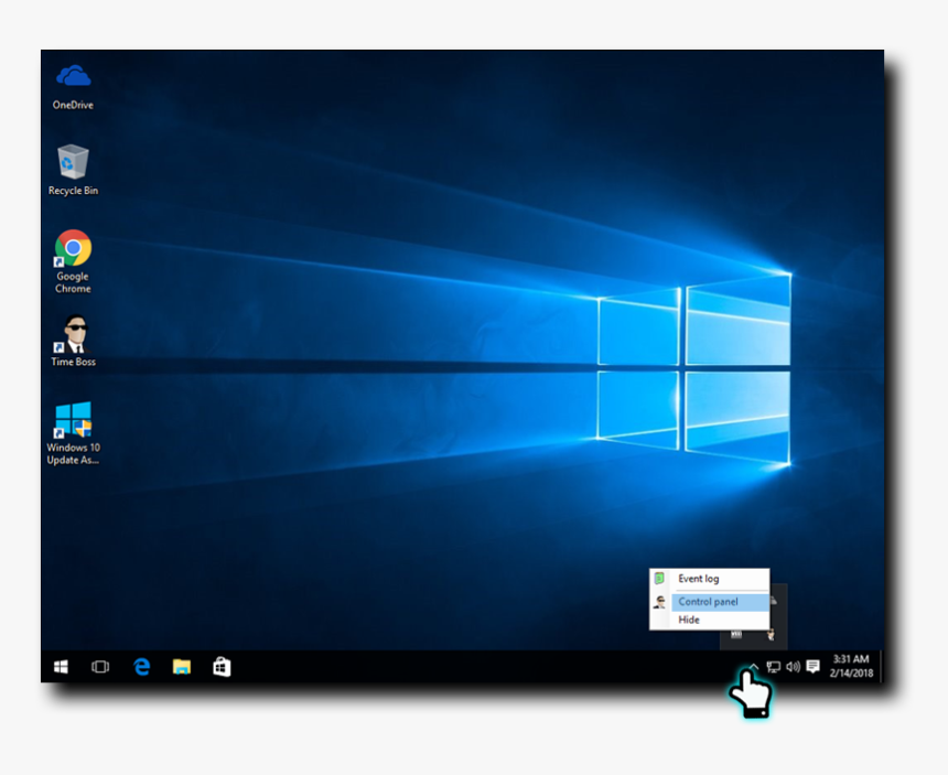 Time Boss System Tray - Win 10 Back Ground, HD Png Download