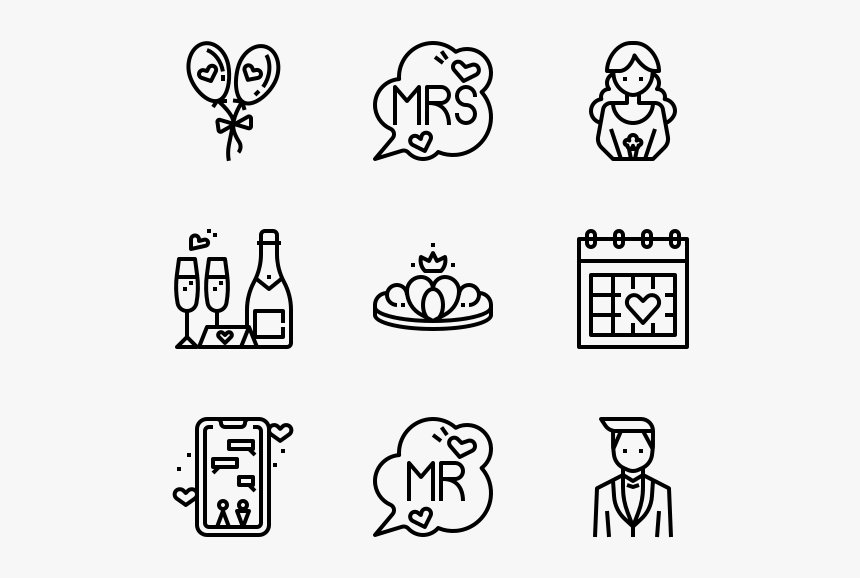 Wedding - Hand Drawn Icon Png, Transparent Png