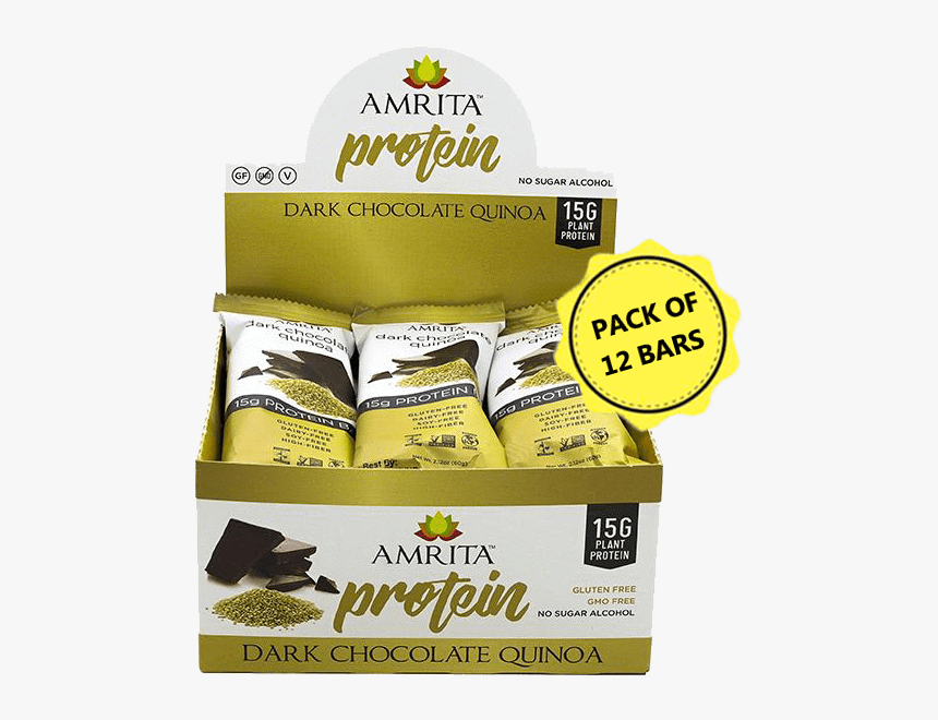 Amrita High Protein Dark Chocolate Quinoa Bars - Food, HD Png Download