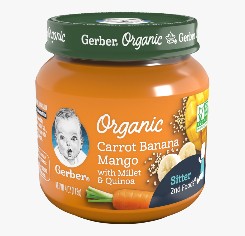 Gerber 2nd Foods Organic Carrot Banana Mango With Millet - Gerber Organic Baby Food, HD Png Download