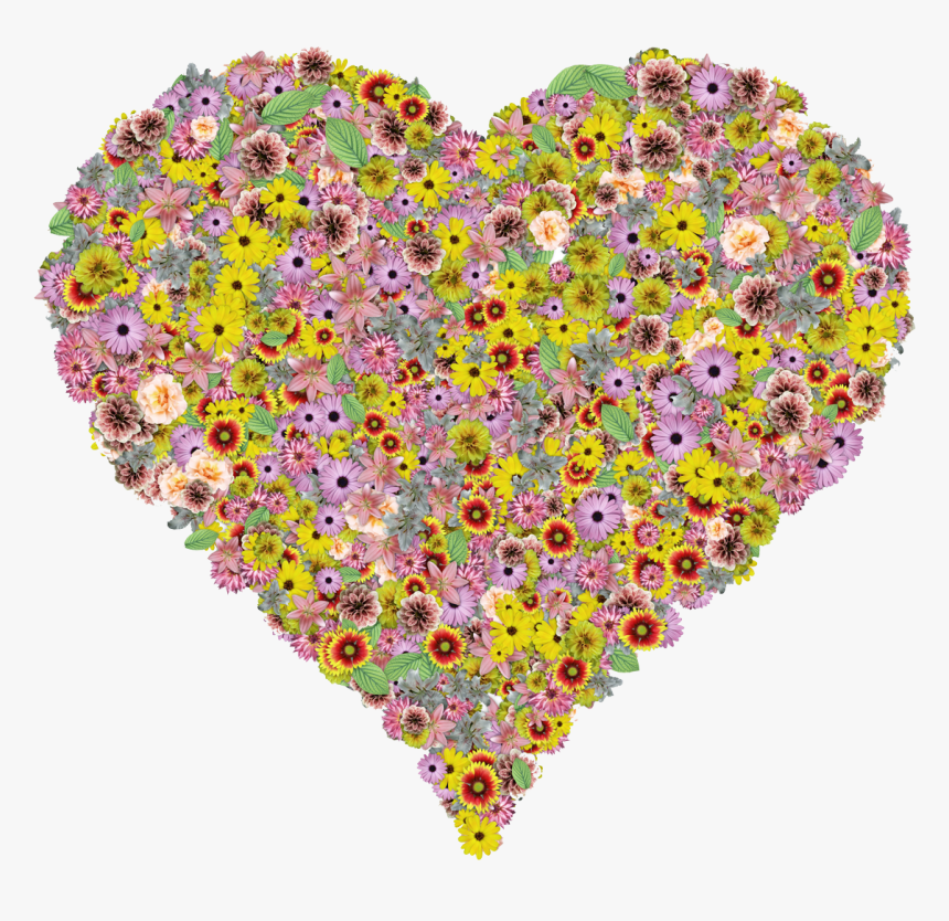 Flower Heart Png Transparent Image - T-shirt, Png Download