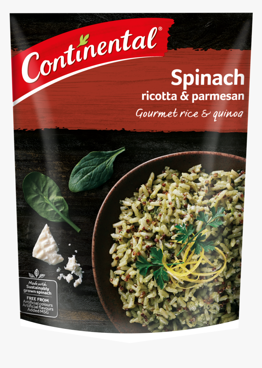 Spinach Ricotta & Parmesan Rice & Quinoa - Continental Pasta Spinach, HD Png Download