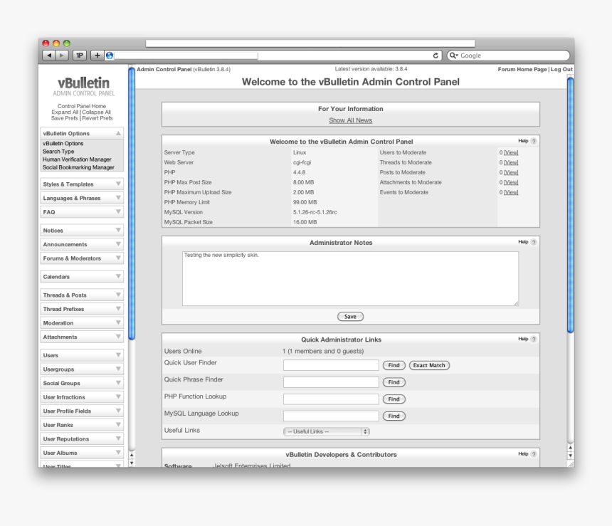 Vbulletin 4 Admin Cp, HD Png Download