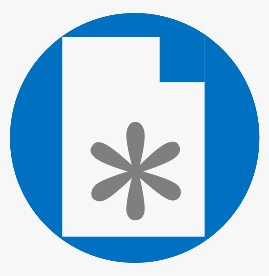 Vector Icon Of Grey Asterisk On White Document - Circle, HD Png Download