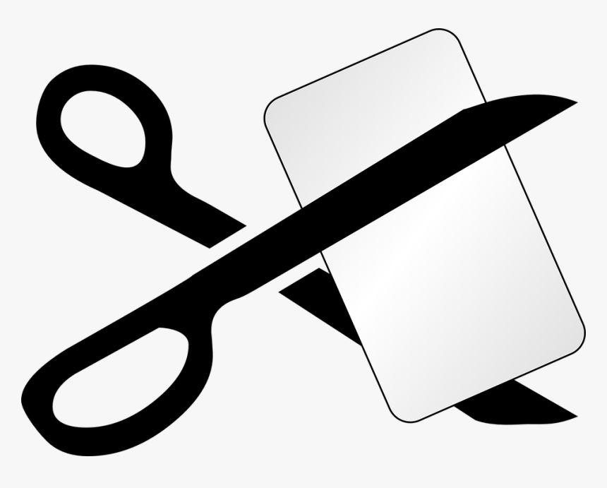 Scissor Png Black And White - Cut Black And White, Transparent Png