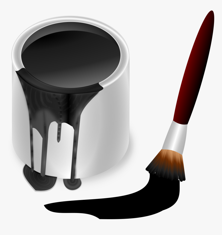 Color Bucket Black Clip Arts - Bucket Of Black Paint, HD Png Download