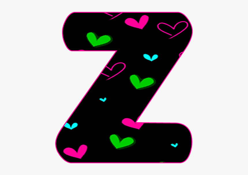 Abecedario Negro Con Corazones Neon, HD Png Download