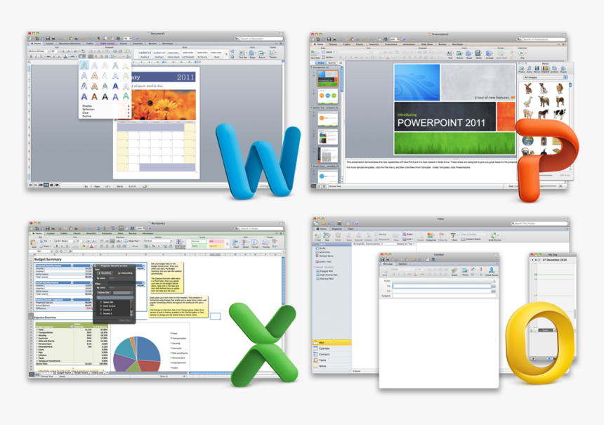 Microsoft Office For Mac 2011 Applications Shown On - Microsoft Office Mac, HD Png Download
