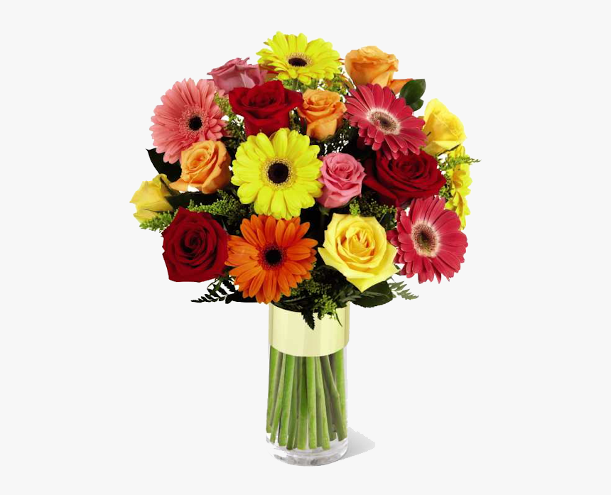 Congratulation Flower Png Image - Roses And Gerbera Daisy Bouquets, Transparent Png
