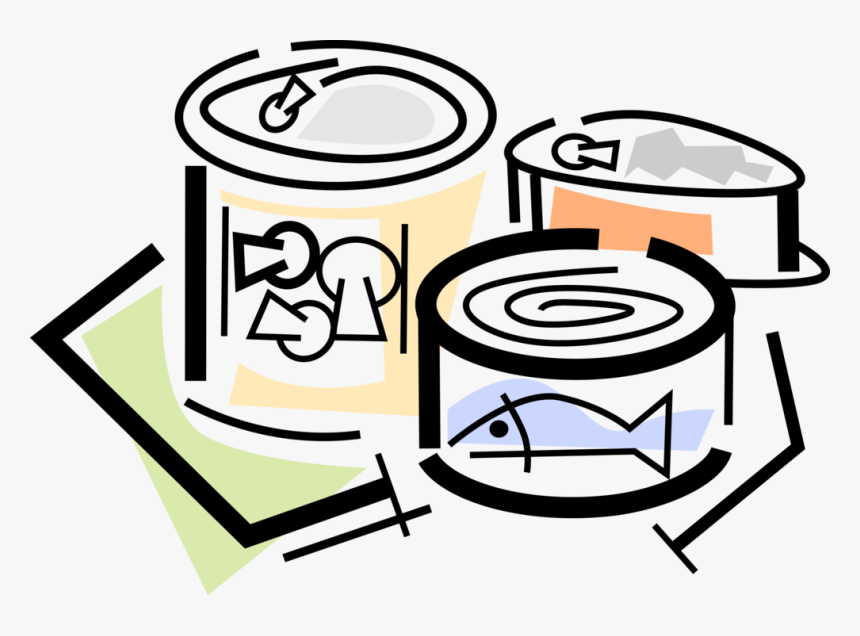 Vector Illustration Of Canned And Packaged Food Goods - Cans Of Food Clipart, HD Png Download