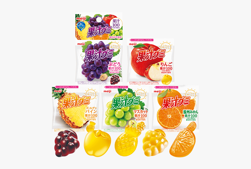 Meiji Kaju Gumi 5 Flavors - Meiji Kaju Gummy, HD Png Download