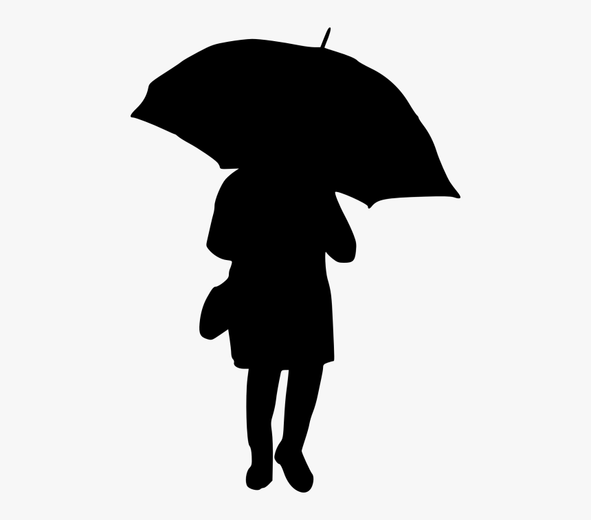 Clipart Umbrella Silhouette - Illustration, HD Png Download