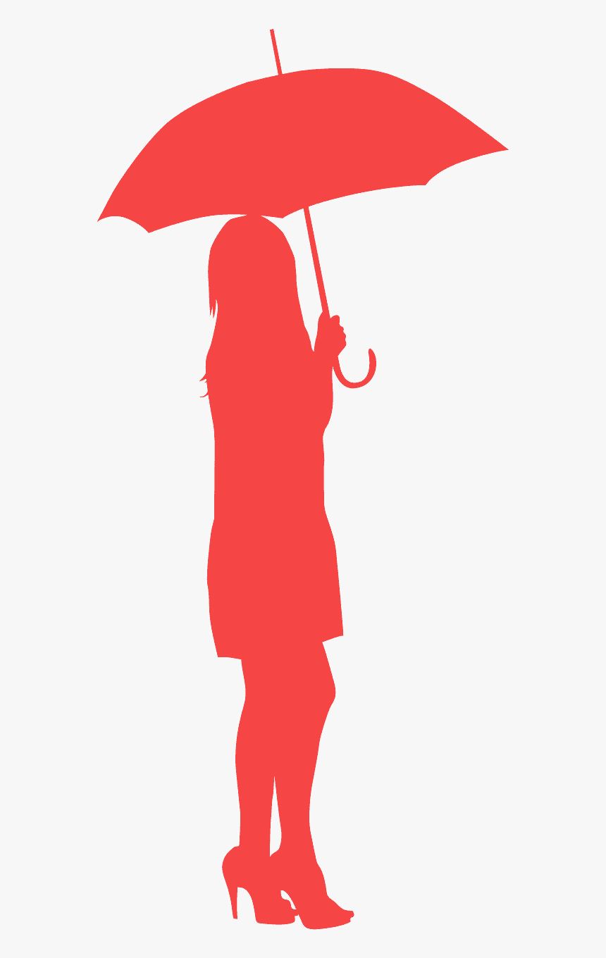 Red Umbrella Silhouette, HD Png Download