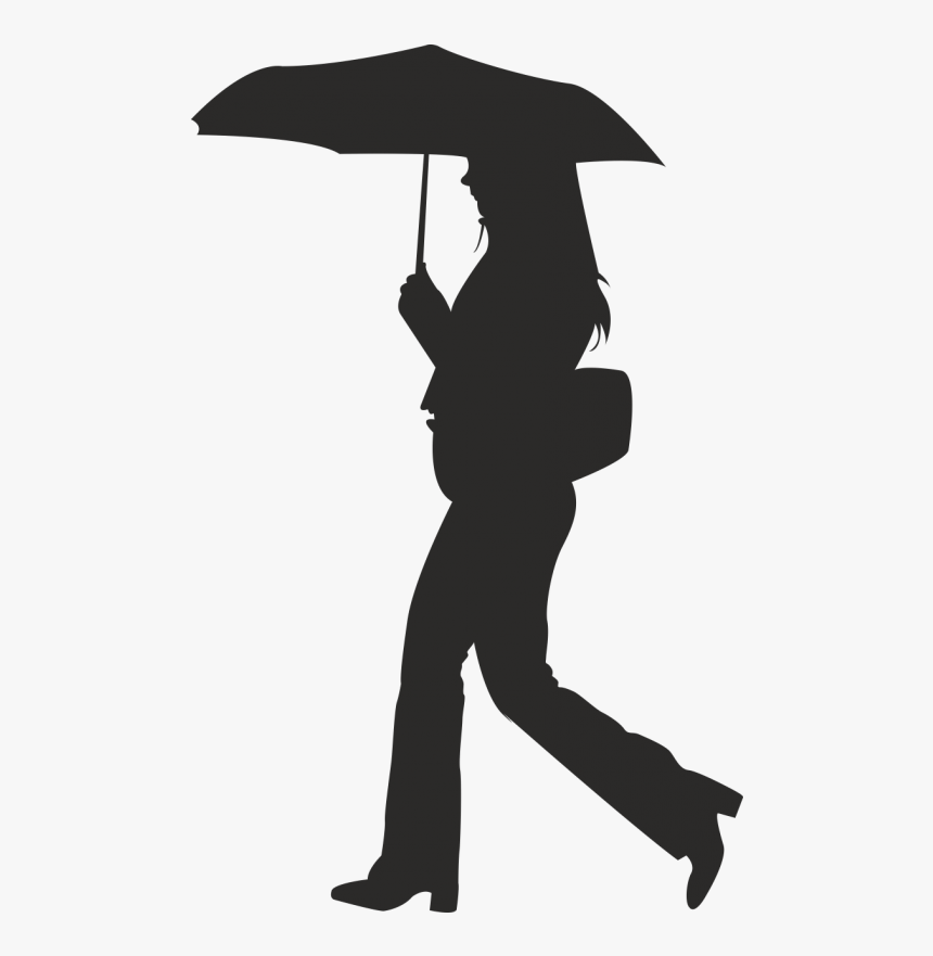 Girl Holding Umbrella Silhouette Free Vector Silhouettes Silhouette