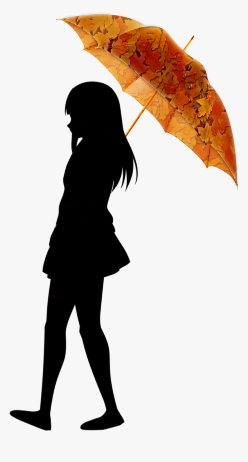 Transparent Umbrella Silhouette Png - Silhouette, Png Download