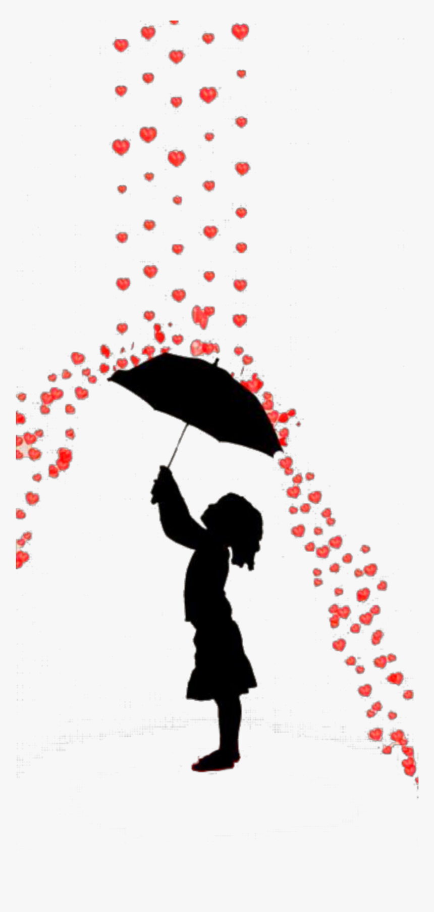 Little Girl Under Umbrella Silhouette