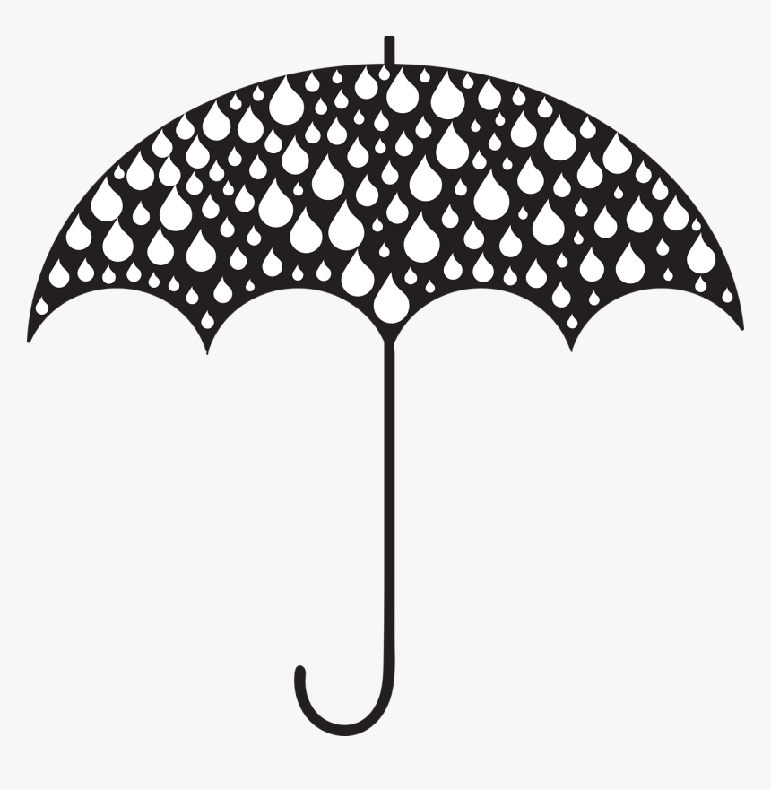 Rain Drop Silhouette Cloud Umbrella - Rain Drop Png, Transparent Png
