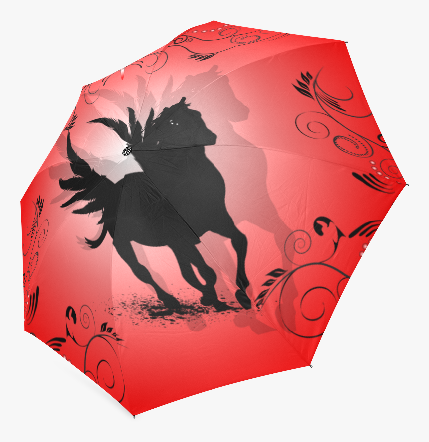 Pegasus Silhouette Foldable Umbrella - Illustration, HD Png Download