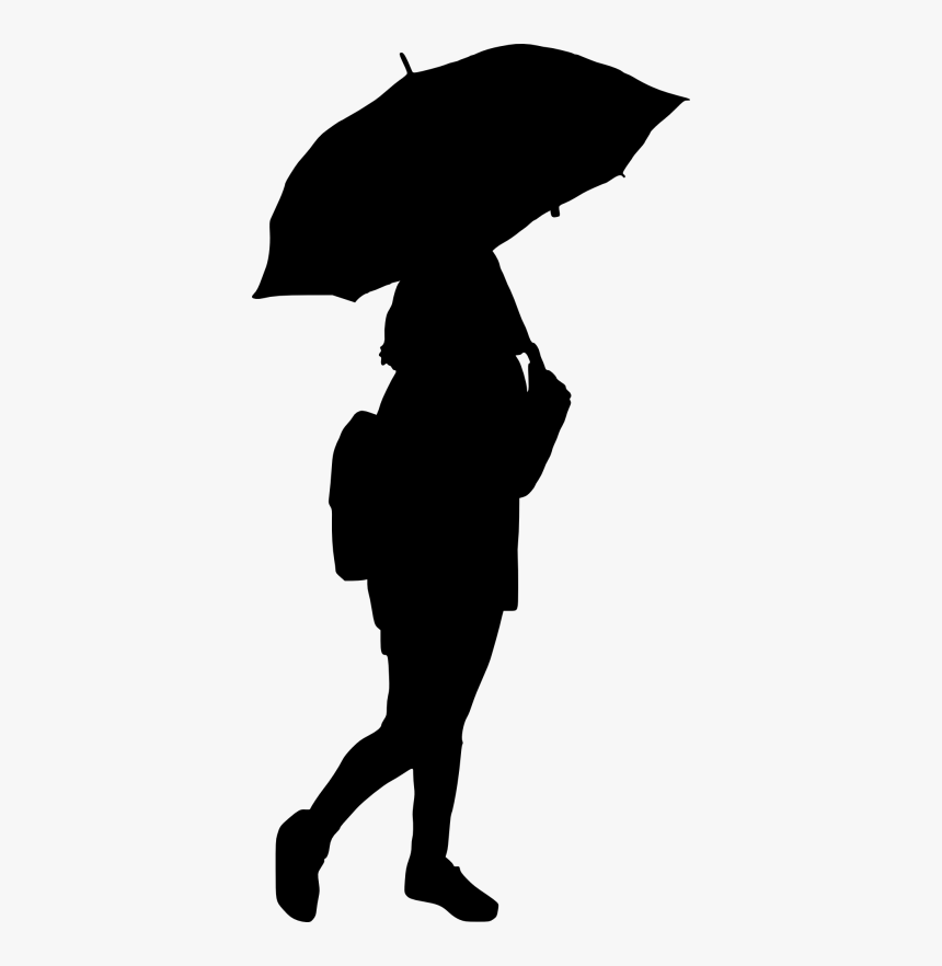 Woman Umbrella Silhouette 
								 Title Woman Umbrella - Portable Network Graphics, HD Png Download