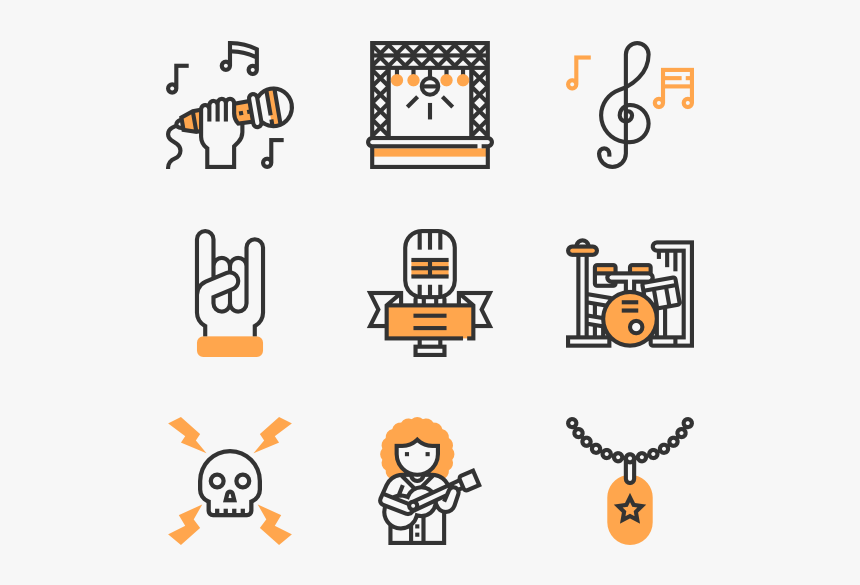 Rock And Roll - Rock And Roll Bus Icons, HD Png Download