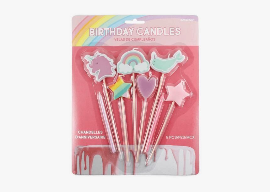 Rainbow Unicorn Birthday Candles - Lollipop, HD Png Download
