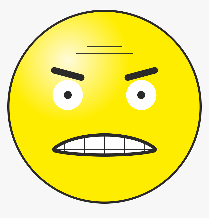 Angry Emoticon Clip Arts - Smiley Head, HD Png Download
