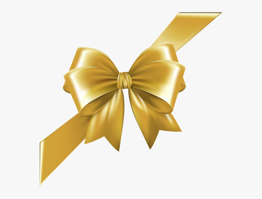 Bows Clipart Corner - Gold Transparent Bow Png, Png Download