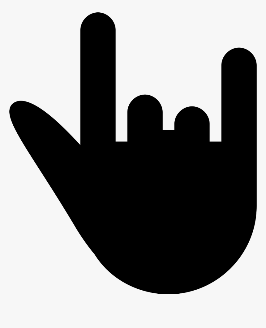 Rock N Roll Gesture Hand Silhouette - Mao Rock Png, Transparent Png