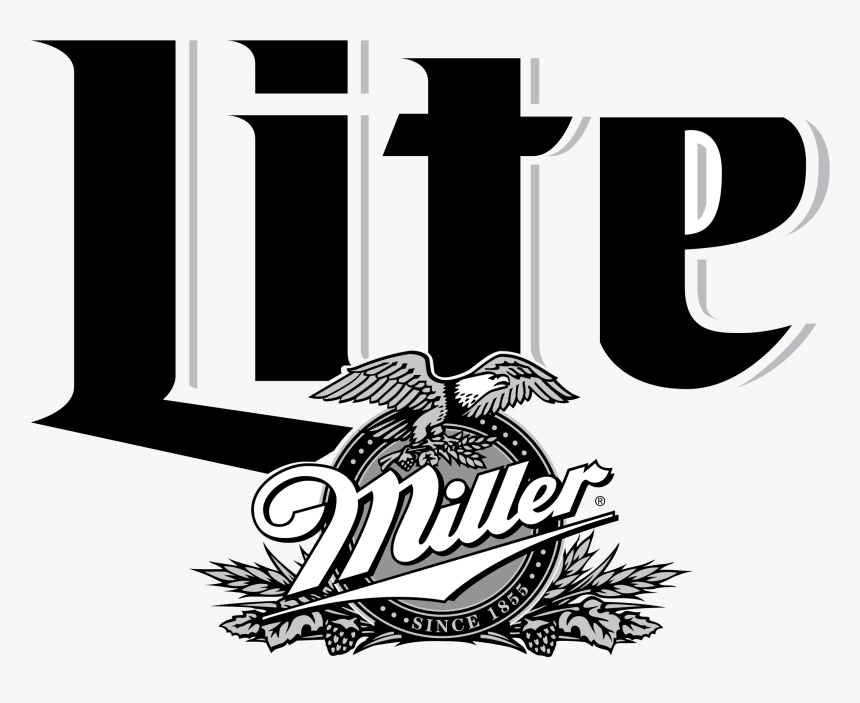 Miller Lite Black And White, HD Png Download