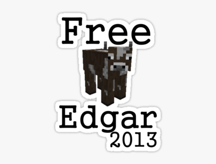 Free Edgar 2013 Earring Text - Minecraft Cow, HD Png Download
